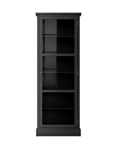 Lindebjerg Design Dark Oak N1 Vitrineskab Højrehængt Dør 70x210 cm - Mørkbejdset Eg
