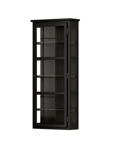 Lindebjerg Design Dark Oak N4 Vitrineskab Højrehængt Dør 70x170 cm - Sortbejdset Eg