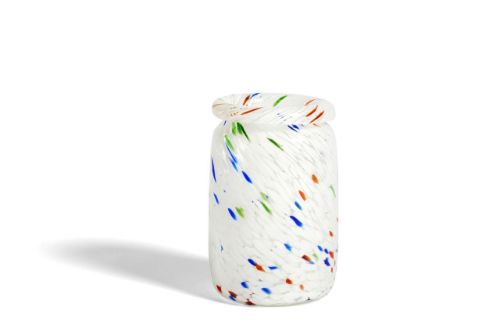 HAY Splash Vase M H: 22,5 cm - Roll Neck/White Dot