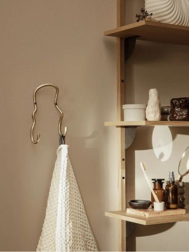 Ferm Living Curvature Double Hook H: 21,3 cm - Brass