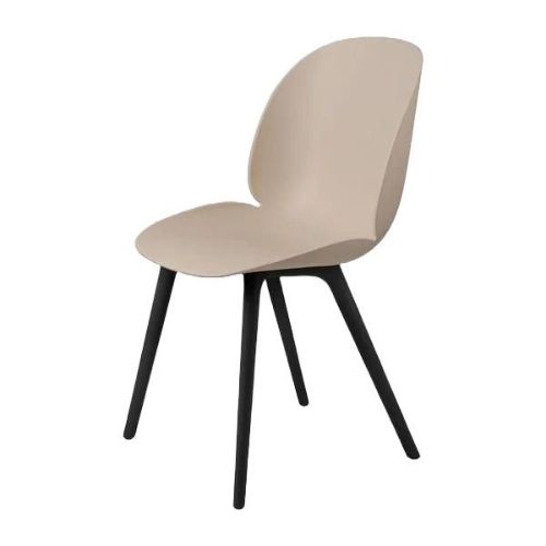 GUBI Beetle Dining Chair Plastic Chair SH: 45 cm - New Beige / Black