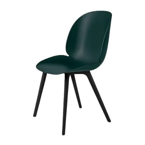 GUBI Beetle Dining Chair Plastic Chair SH: 45 cm - Green / Black