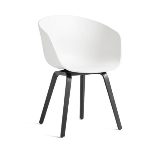 HAY AAC 22 About A Chair  - Black Lacquered Oak Veneer/White