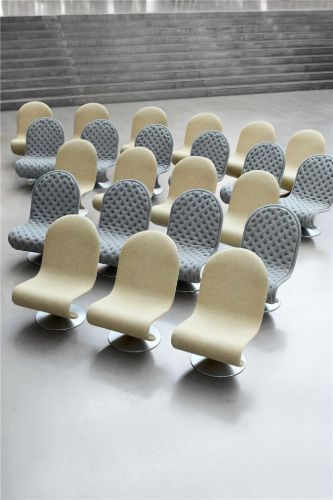 Verpan System 1-2-3 Lounge Chair Standard SH: 38 cm - Sørensen Hero Black Leather/Aluminium