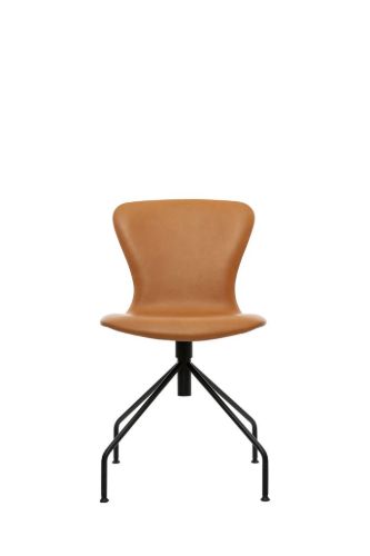 Bruunmunch PLAYchair Swing Fully Upholstered  - Black/Cognac Basic Leather