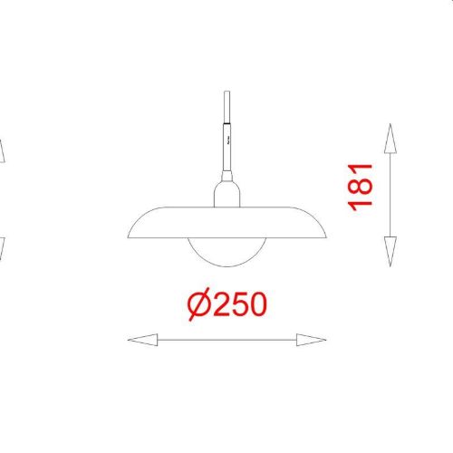 Piet Hein RA 250 Pendel Ø: 25 cm - Sort/Sort Ledning