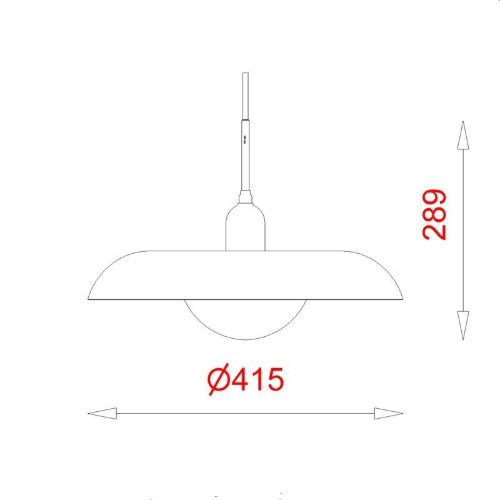 Piet Hein RA 400 Pendel Ø: 41,5 cm - Sort/Sort Ledning