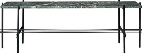 GUBI TS Console 1 Rack L: 120 cm - Black Base/Green Guatemala Marble