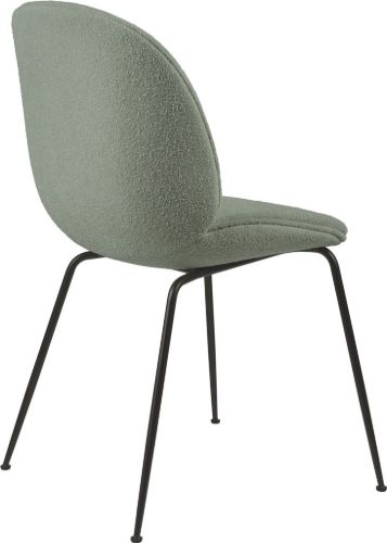 GUBI Beetle Dining Chair Fully Upholstered Light Bouclé SH: 45 - Black/012