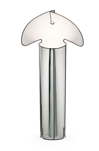 FLOS Chiara F Gulvlampe H: 145cm - Stainless Steel/Black Edge