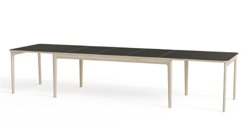 Skovby SM27EHS Spisebord inkl. 3 Tillægsplader 101 x 358 cm - Sort Laminat / Hvidolieret Eg