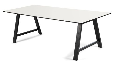 Andersen Furniture T1 Spisebord Med Udtræk 180x95 cm - Hvid/Sort