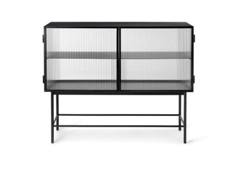 Ferm Living Haze Sideboard 110x90cm - Reeded Glass/Black