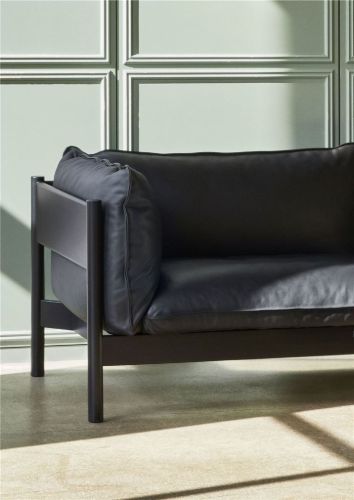 HAY Arbour 3 Seater B: 220 cm - Black Waterbased Lacquered Solid Beech / Sense Black