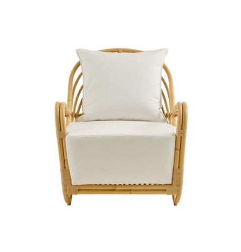 Sika-Design Charlottenborg Stol SH: 39 cm - Alurattan Natural/Hvid Sæde- og Ryghynde m. Quick Dry Foam