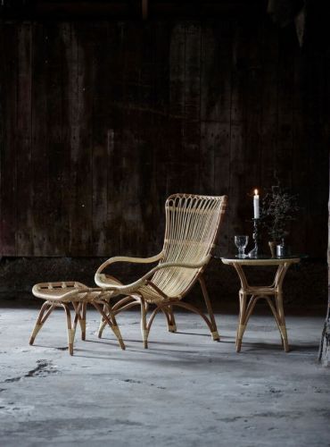Sika-Design Monet Fodskammel H: 38 cm - Alurattan Natural