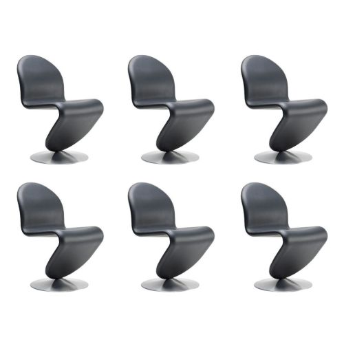 Verpan System 1-2-3 Dining Chair Standard SH: 47 cm - Camo Sierra Black / Aluminium 6 STK KAMPAGNE PRIS