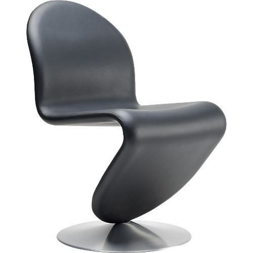 Verpan System 1-2-3 Dining Chair Standard SH: 47 cm - Camo Sierra Black / Aluminium 6 STK KAMPAGNE PRIS
