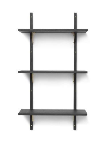 Ferm Living Sector Shelf T/N 22,1x54 cm - Black Ash/Brass