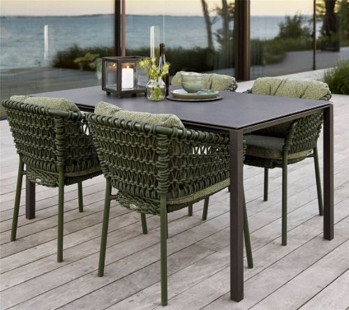 Cane-line Outdoor Pure Havebord 150x90 cm - Lava Grey/Nero Black