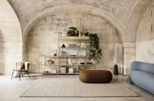 Ferm Living Rico Ottoman Brushed L: 124 cm - Warm Grey