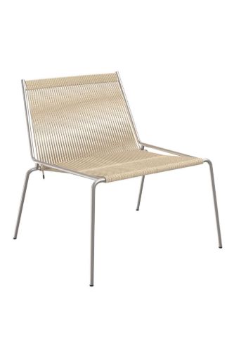 Thorup Copenhagen Noel Lounge Chair SH: 43 cm - Stål/Natur