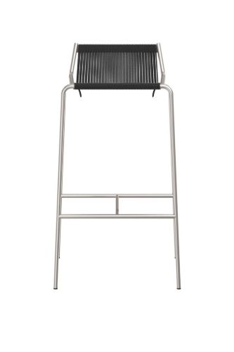 Thorup Copenhagen Noel Bar Chair SH: 77 cm - Stål/Sort