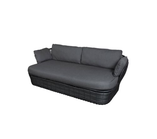 Cane-line Outdoor Basket 2 pers. Sofa inkl. hynder L: 201 cm - Graphite/Grey