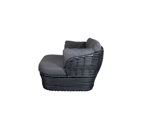 Cane-line Outdoor Basket Loungestol inkl. hynder SH: 40 cm - Graphite/Grey