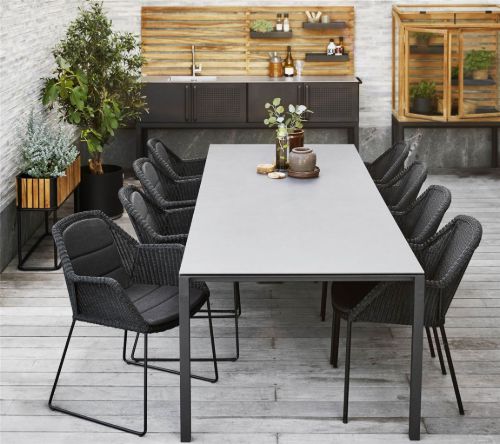 Cane-line Outdoor Pure Havebord 280x100 cm - Lava Grey/Basalt Grey Ceramic