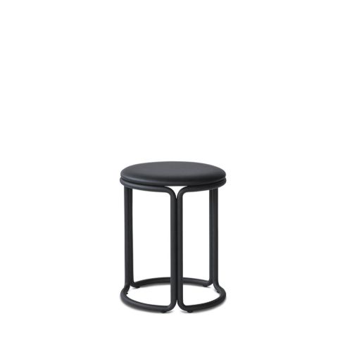 Please Wait to be Seated Hardie Stool H: 44 cm - Black  Leather / Black