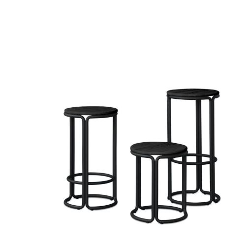 Please Wait to be Seated Hardie Stool H: 44 cm - Black Ash / Black
