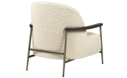 GUBI Sejour Lounge Chair Fully Upholstered W Armrest SH: 35 cm - Walnut / Agnello 001