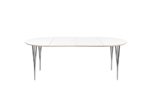 Haslev Symphony 82 Spisebord Ø: 105 cm - Hvid Laminat / Chrome