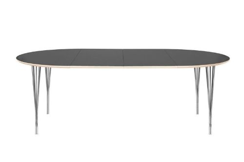 Haslev Symphony 82 Spisebord Ø: 105 cm - Grafit Laminat / Chrome