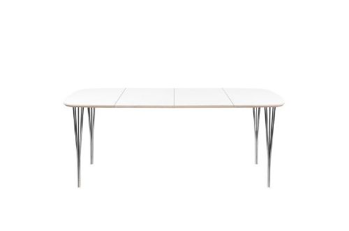 Haslev Symphony 86 Spisebord 90 x 90 cm - Hvid Laminat / Chrome