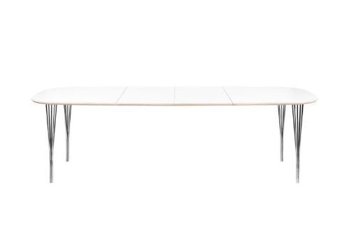 Haslev Symphony 88 Spisebord 90 x 150 cm - Hvid Laminat / Chrome
