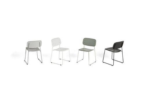 HAY Soft Edge P10 Sled Chair SH: 47,5 cm - Powder Coated Steel/Soft Grey