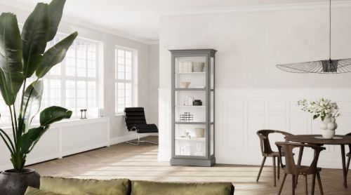 Lindebjerg Design Classic V1 Vitrineskab Venstrehængt Dør 70x210 cm - Anthracite