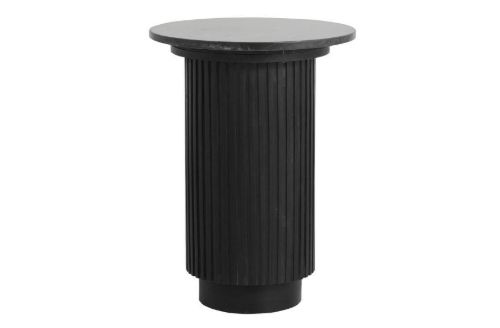 Nordal Erie Round Side Table Med Marmor Ø:40 cm - Black