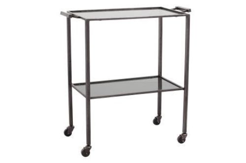 Nordal Tone Trolley on Wheels w/2 Shelves 78x41 cm - Black Glass