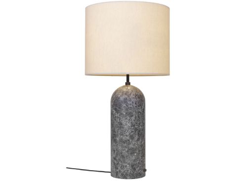 GUBI Gravity Floor Lamp XL Low H: 120 cm - Grey Marble/Canvas