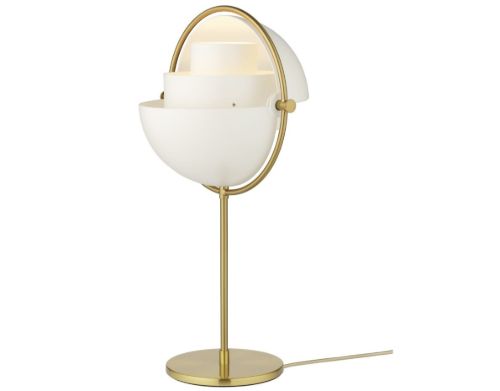GUBI Multi-Lite Bordlampe H: 50 cm - Brass Base/White Semi Matt