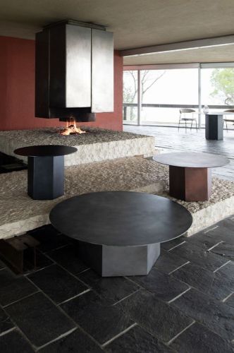 GUBI Epic Coffee Table Ø: 110 cm - Misty Grey Steel