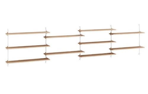 Moebe Wall Shelving Sets 65x316 cm - Oak/White