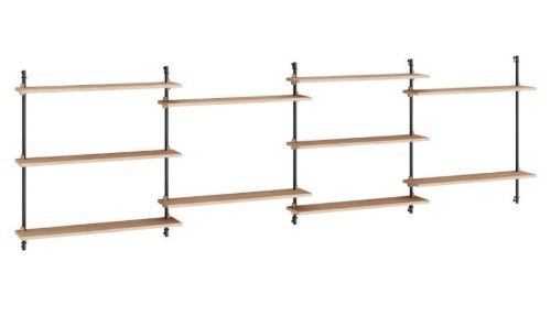 Moebe Wall Shelving Sets 85x316 cm - Oak/Black