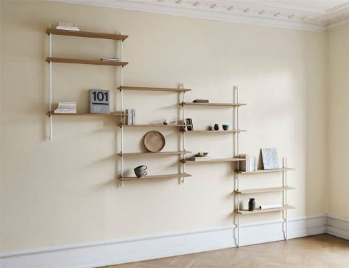 Moebe Wall Shelving Sets 85x316 cm - Oak/White