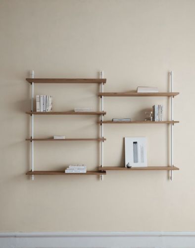 Moebe Wall Shelving Sets 115x162 cm - Oak/White