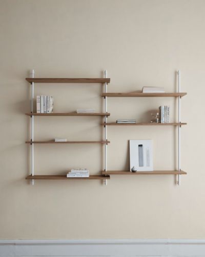 Moebe Wall Shelving Sets 85x162 cm - Oak/White