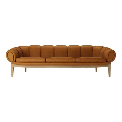 GUBI Croissant Sofa SH: 46 cm - Oak / Chamois Cuoio